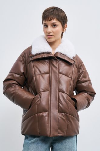 Утепленная куртка из натуральной кожи Снежная королева collection 778357003