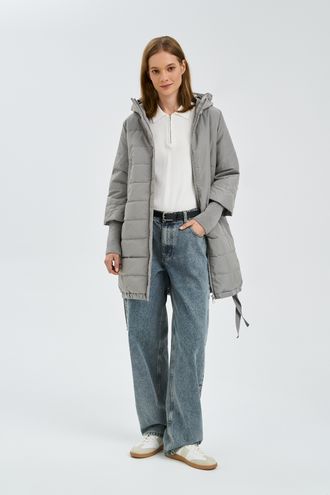 Утепленное пальто с капюшоном Снежная королева collection 770879003