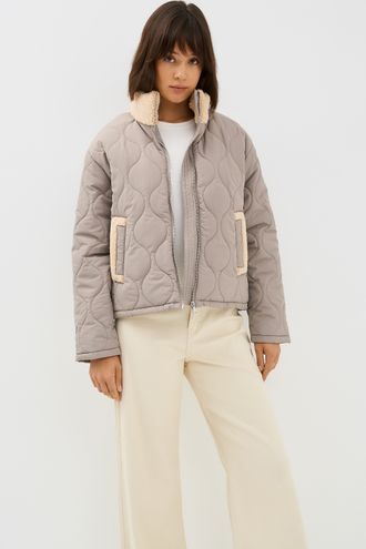 Стеганая куртка с меховой отделкой Снежная королева collection 770849003